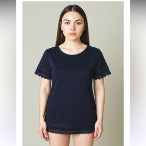 NEW CHARTER CLUB NAVY BLUE BLOUSE SIZE PSMALL